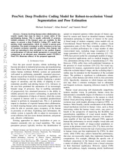 ProcNet: Deep Predictive Coding Model for Robust-to-occlusion Visual
  Segmentation and Pose Estimation