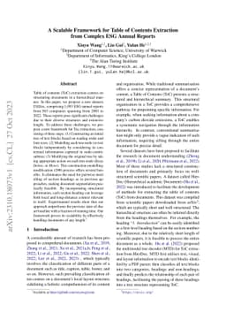 A Scalable Framework for Table of Contents Extraction from Complex ESG
  Annual Reports