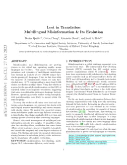 Lost in Translation -- Multilingual Misinformation and its Evolution