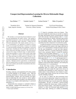 Unsupervised Representation Learning for Diverse Deformable Shape
  Collections