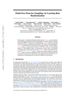 Model-free Posterior Sampling via Learning Rate Randomization