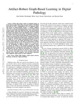 Artifact-Robust Graph-Based Learning in Digital Pathology