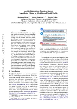 Lost in Translation, Found in Spans: Identifying Claims in Multilingual
  Social Media
