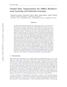 Guided Data Augmentation for Offline Reinforcement Learning and
  Imitation Learning