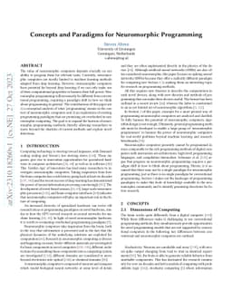 Concepts and Paradigms for Neuromorphic Programming