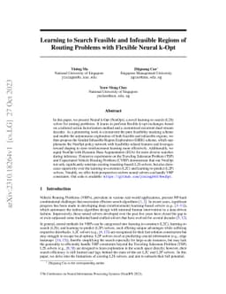 Learning to Search Feasible and Infeasible Regions of Routing Problems
  with Flexible Neural k-Opt
