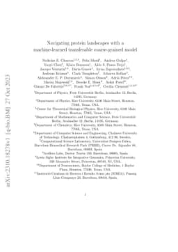 Navigating protein landscapes with a machine-learned transferable
  coarse-grained model