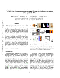FOUND: Foot Optimization with Uncertain Normals for Surface Deformation
  Using Synthetic Data
