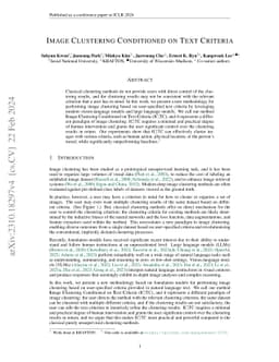 Image Clustering Conditioned on Text Criteria