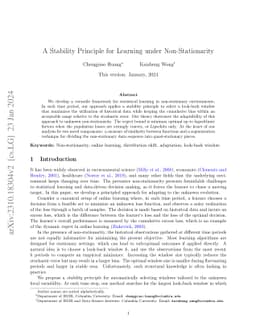 A Stability Principle for Learning under Non-Stationarity