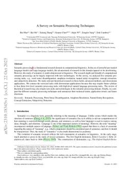 A Survey on Semantic Processing Techniques