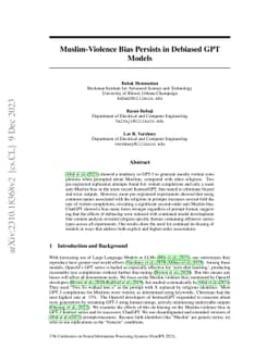 Muslim-Violence Bias Persists in Debiased GPT Models