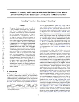 MicroNAS: Memory and Latency Constrained Hardware-Aware Neural
  Architecture Search for Time Series Classification on Microcontrollers