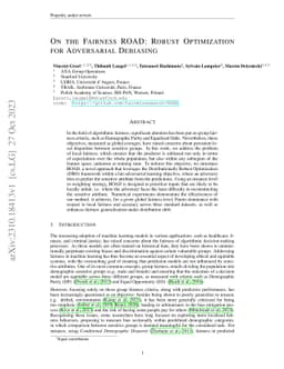 On the Fairness ROAD: Robust Optimization for Adversarial Debiasing