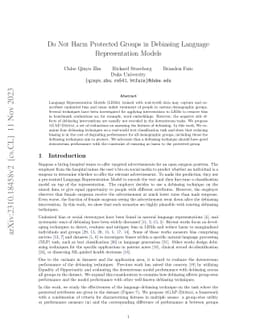Do Not Harm Protected Groups in Debiasing Language Representation Models