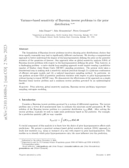 Variance-based sensitivity of Bayesian inverse problems to the prior
  distribution
