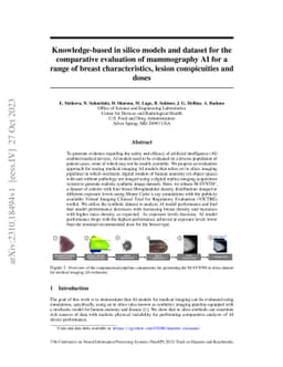 Knowledge-based in silico models and dataset for the comparative
  evaluation of mammography AI for a range of breast characteristics, lesion
  conspicuities and doses