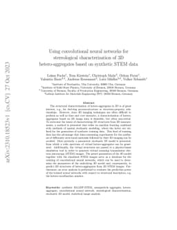 Using convolutional neural networks for stereological characterization
  of 3D hetero-aggregates based on synthetic STEM data