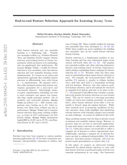 End-to-end Feature Selection Approach for Learning Skinny Trees