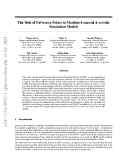 The Role of Reference Points in Machine-Learned Atomistic Simulation
  Models
