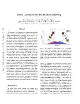 Domain Generalisation via Risk Distribution Matching