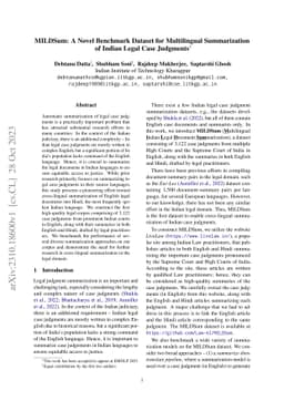 MILDSum: A Novel Benchmark Dataset for Multilingual Summarization of
  Indian Legal Case Judgments