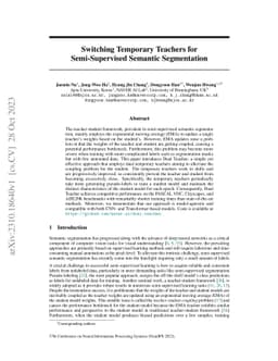 Switching Temporary Teachers for Semi-Supervised Semantic Segmentation