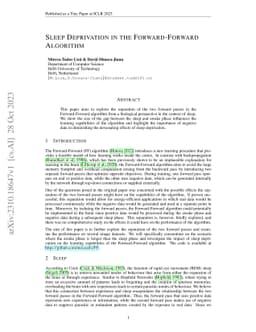 Sleep Deprivation in the Forward-Forward Algorithm