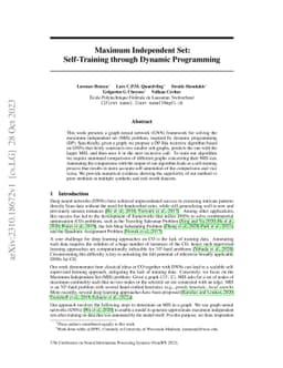 Maximum Independent Set: Self-Training through Dynamic Programming