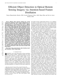 Efficient Object Detection in Optical Remote Sensing Imagery via
  Attention-based Feature Distillation
