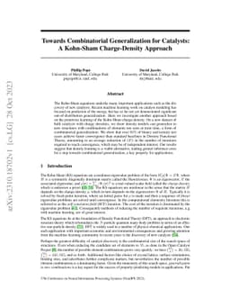Towards Combinatorial Generalization for Catalysts: A Kohn-Sham
  Charge-Density Approach
