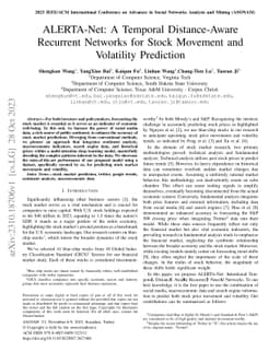 ALERTA-Net: A Temporal Distance-Aware Recurrent Networks for Stock
  Movement and Volatility Prediction