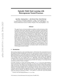 Episodic Multi-Task Learning with Heterogeneous Neural Processes