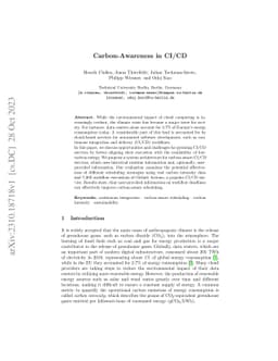 Carbon-Awareness in CI/CD