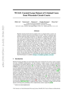 WCLD: Curated Large Dataset of Criminal Cases from Wisconsin Circuit
  Courts