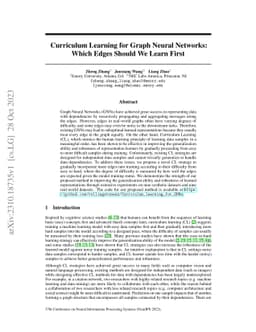 Curriculum Learning for Graph Neural Networks: Which Edges Should We
  Learn First