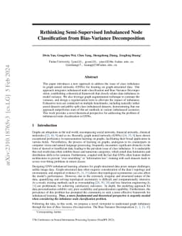 Rethinking Semi-Supervised Imbalanced Node Classification from Bias-Variance Decomposition