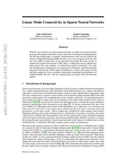 Linear Mode Connectivity in Sparse Neural Networks
