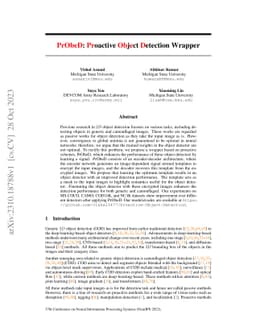 PrObeD: Proactive Object Detection Wrapper