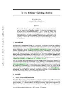 Inverse distance weighting attention
