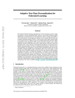 Adaptive Test-Time Personalization for Federated Learning