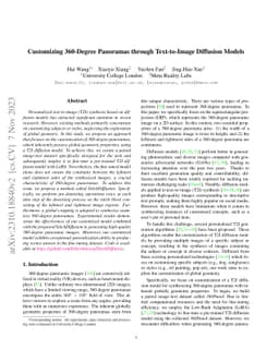 Customizing 360-Degree Panoramas through Text-to-Image Diffusion Models