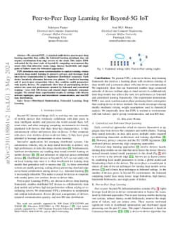 Peer-to-Peer Deep Learning for Beyond-5G IoT