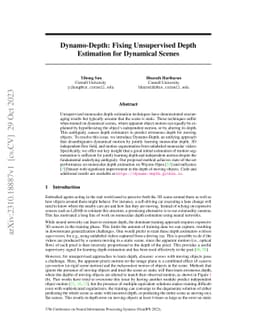 Dynamo-Depth: Fixing Unsupervised Depth Estimation for Dynamical Scenes