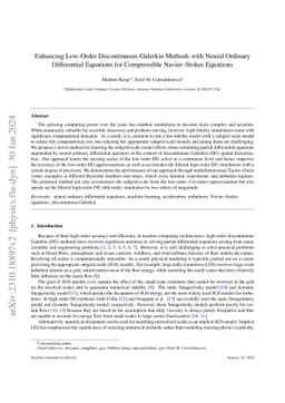 Enhancing Low-Order Discontinuous Galerkin Methods with Neural Ordinary Differential Equations for Compressible Navier--Stokes Equations