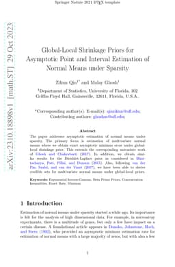 Global-Local Shrinkage Priors for Asymptotic Point and Interval
  Estimation of Normal Means under Sparsity