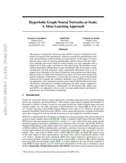 Hyperbolic Graph Neural Networks at Scale: A Meta Learning Approach