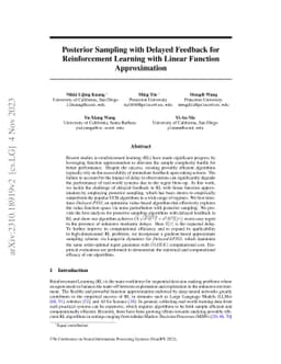 Posterior Sampling with Delayed Feedback for Reinforcement Learning with
  Linear Function Approximation