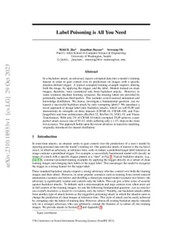 Label Poisoning is All You Need