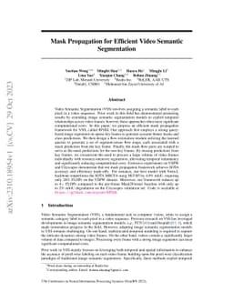 Mask Propagation for Efficient Video Semantic Segmentation
